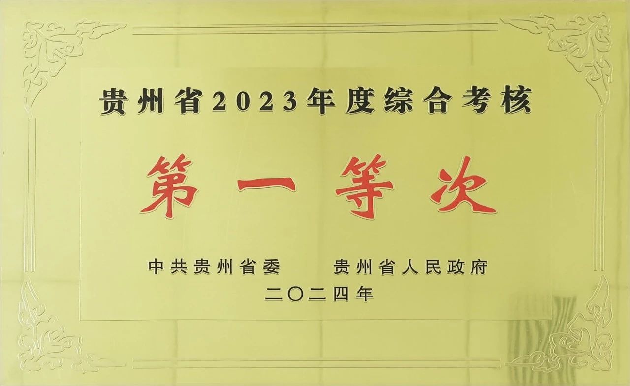 喜报丨贵州铁投集团获评贵州省2023年度综合考核“第一等次”！